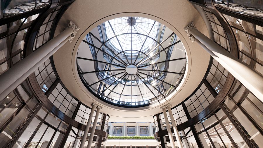 Restored rotunda at The Whiteley 